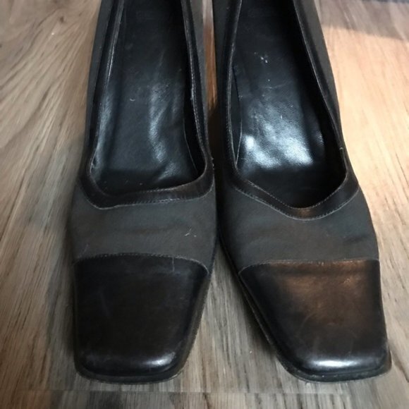 Coach square toe chunky 4”‎ Heels Leather Pump work - Picture 5 of 6